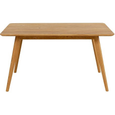 Kare Design Memo Table, Dining Table for 4 People, Brown, Solid Wooden Table, Dining Room Table, Kitchen Table, Desk, Solid Oak Wood, 76 x 140 x 90 cm (H x W x D)