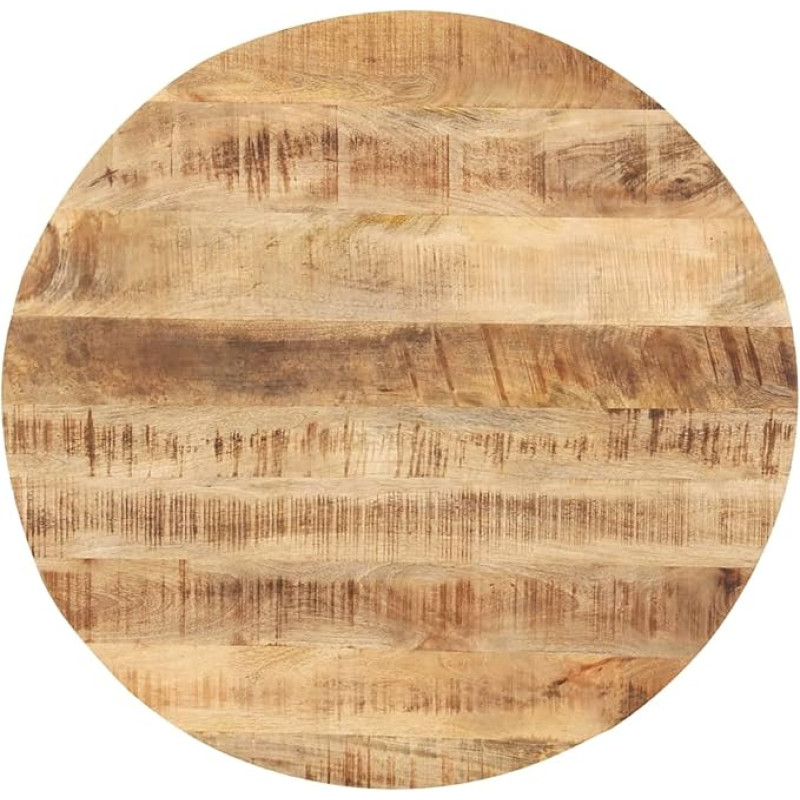 Tidyard Table Top Solid Wood Top Wooden Top Replacement Table Top Wood Top for Dining Table Dining Room Table Round Mango Wood Solid 25-27 mm 50 cm