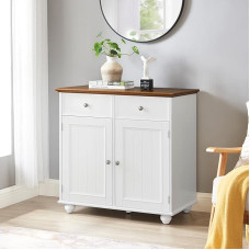 GERAS & GRACIOUS Sideboard Buffet Storage Cabinet Virtuvės grindų spintelė valgomojo kambariui Home Storage Modern White