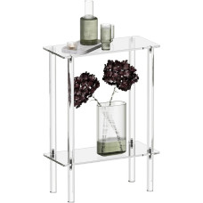 HMYHUM Narrow Acrylic Side Table for Small Spaces, 7