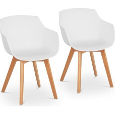 Fromm & Starck Star_SEAT_17 2 kėdžių rinkinys iki 150 kg Sėdynės paviršius 41 x 40 cm Baltas plastikas Kėdės kojos buko mediena