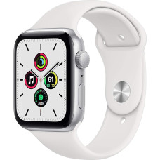 Apple Watch SE 2020 (GPS, 44MM) Aluminiumgehäuse Silber mit Blanc Sportarmband (Generalüberholt)