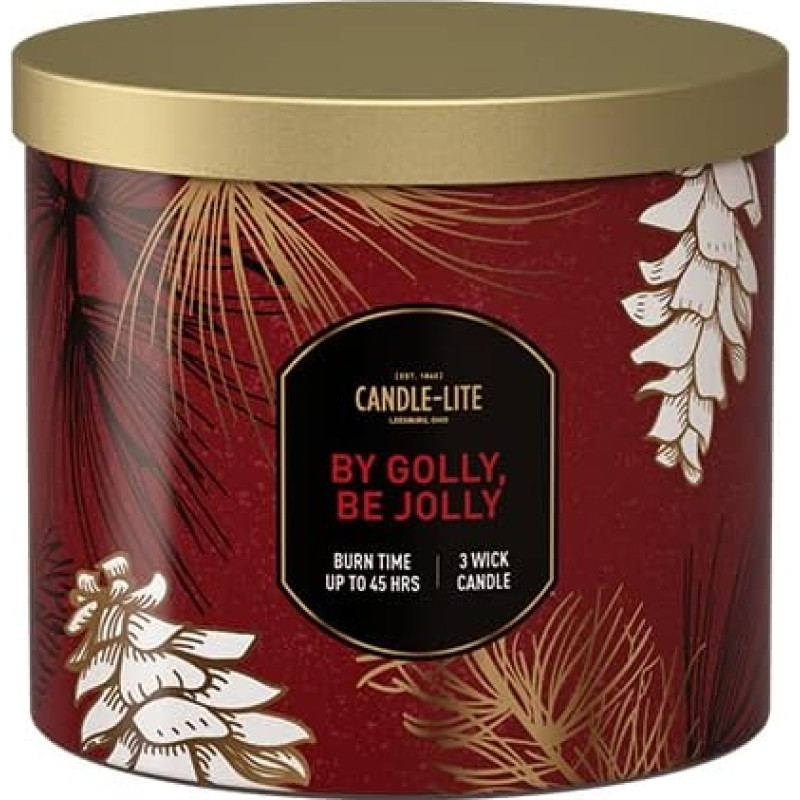 Candle Lite Scented Candle in Glass with Lid | By Golly Be Jolly | Vanilla Scented Candle | Candle 3 Wick | Candles Long Burning Time up to 45 Hours | Candle Large (396 g)