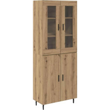 vidaXL Highboard 2 vnt Artisan-Eiche Engineered Wood und Glas, Stylische Aufbewahrungslösungen für das Wohnzimmer, modernes Highboard in rechteckiger Form, Holzwerkstoff Wandschränke