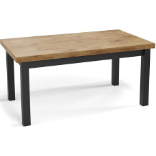 WFL GROUP Modern Rectangular Extendable Dining Table - Space Saving - Black Wooden Legs - 120 to 160 cm - Made in EU - 120 x 80 cm - Lancelot Oak