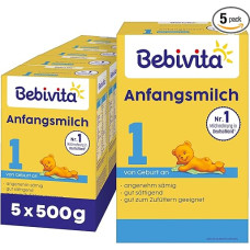 Bebivita 1 pradinis pienas nuo gimimo, (5 x 500 g)