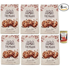 Tre Marie Ancora Uno Frolla con Gocce di Cioccolato in Pezzi, sausainiai Kakavos sausainiai su lašeliais Šokoladiniai sausainiai 6 x 360 g pakuotė + itališka gurmaniška polpa 400 g