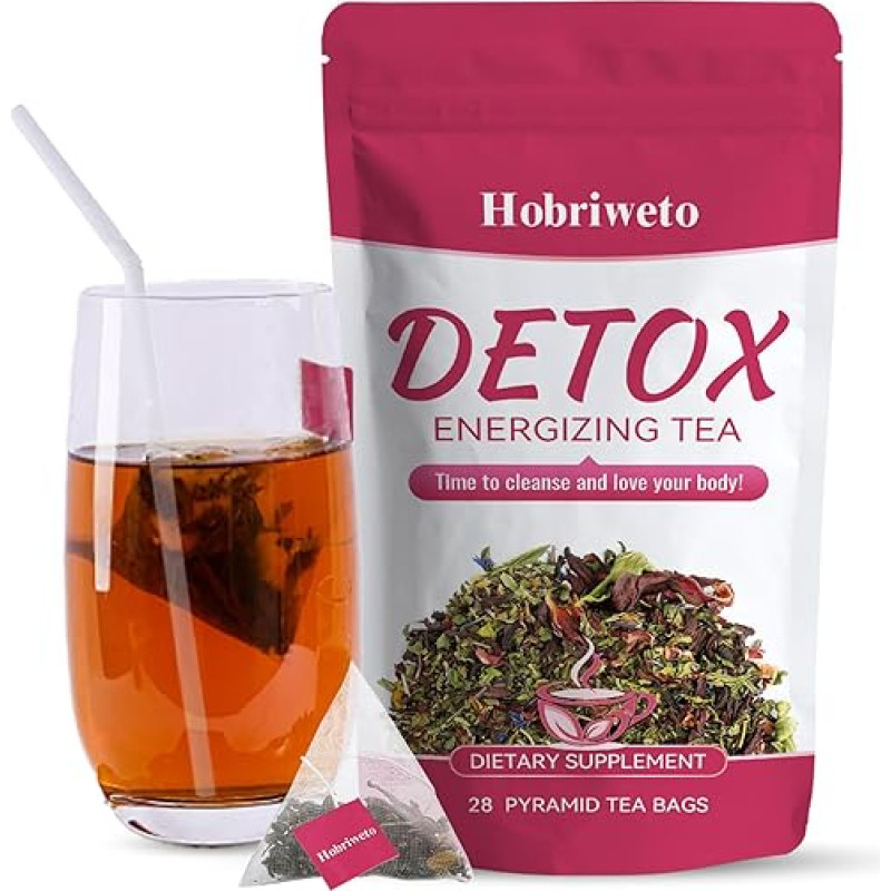 Detoksikacinė svorio metimo arbata - svorio metimo žolelių arbata, natūralus žolelių mišinys su žaliąja arbata, kiaulpienėmis, rožėmis ir persikais - palaiko detoksikaciją, virškinimą ir gerą savijautą - veganiška (28 arbatos maišeliai)