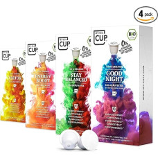 My-TeaCup Wellness Box: 4 x 10 Capsules I 4 Varieties Organic Herbal Tea for Nespresso® Capsule Machines I 100% Industrial Compostable & Sustainable - 0% Aluminium