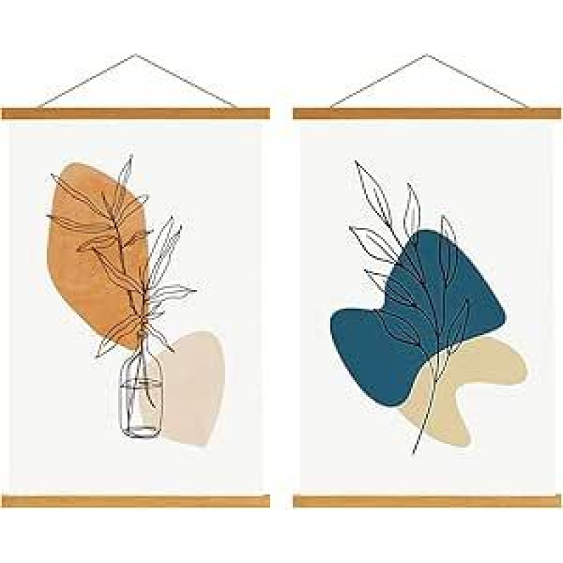 B0 Plakato rėmo pakaba, 100 cm magnetiniai mediniai plakatų pakabos bėgiai, magnetinis rėmelis, kabantis 100x70x100 cm kraštovaizdžio dideliam sieniniam žemėlapiui (100 cm, tikmedis, 2 pakuotės)