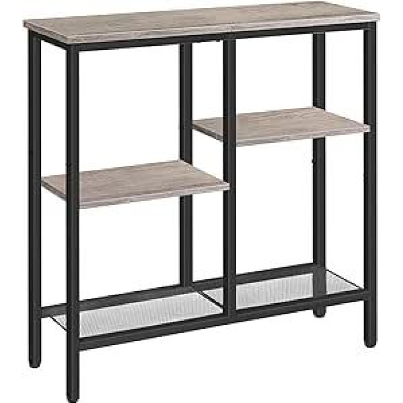 HOOBRO Siauras konsolinis staliukas, 75 cm šoninis staliukas, prieškambario staliukas, mažas parodų staliukas, sofos staliukas mažoje erdvėje, skirtas įėjimui, prieškambariui, pilkai juodas EBG79XG01