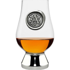 English Pewter Company Glencairn Monogram Initial Whisky Glass - unikali dovana vyrams su pasirinktu inicialu, 200 ml [WGP202] (B)