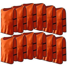 12 pakuotės marškinėliai šliaužtinukai kvėpuojantys suaugusiųjų futbolo treniruočių liemenės tinkliniui futbolui krepšiniui ( spalva : oranžinė )