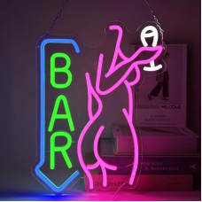 Baras neoniniai ženklai B raidės Šviečianti reklama Moteris LED alaus neoniniai ženklai Sieniniai USB maitinimo šviesos ženklas miegamajam Baras Klubas Parduotuvė Šalis Dovana