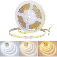 JOYLIT COB CCT LED juosta IP65 atspari vandeniui 24V 5M 640LEDs/M CRI 92+ 10000LM itin ryški, CE UL PRO Dimmable 2700-6000K White Tunable 90W Self-Adhesive Light Strip for Commerce, Household