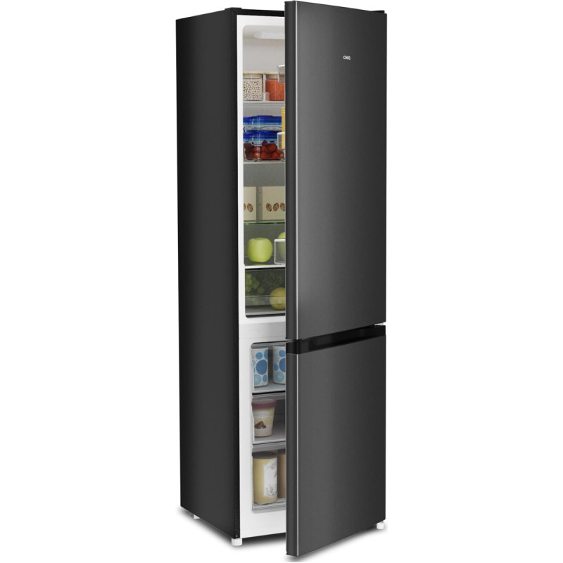 CHIQ CBM260LC Kombinuotas šaldytuvas / šaldiklis 262 l (187 l šaldytuvas + 75 l XXL šaldiklis) 137 kWh per metus, energijos vartojimo efektyvumas C, nerūdijančio plieno išvaizda, 38 dB keičiamos durelės, 4 žvaigždučių šaldymas