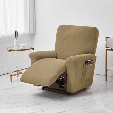 Įtempiami apmušalai, žakardiniai išskleidžiamieji apmušalai, poliesterio baldų užvalkalas, sofos sofos užvalkalas su kišenėle gyvenamajam kambariui, sofos užvalkalas (šviesiai rudas)