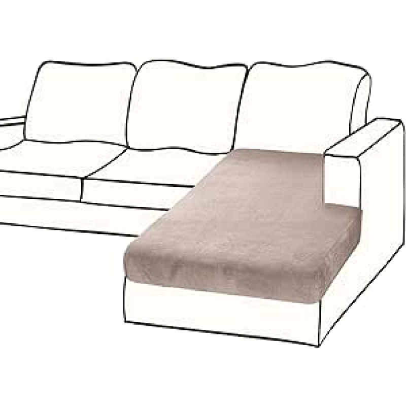 BT.WA Kanapės užvalkalas 1 gabalas Velveto Splitas L formos sofos užvalkalai Baldų apsauga šunims augintiniams (Chaise Longue, šviesiai ruda)
