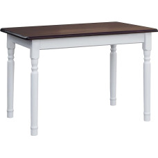 KOMA valgomojo stalas, 120 x 70 cm, pušies masyvo mediena, baltas medus, kaimiško stiliaus