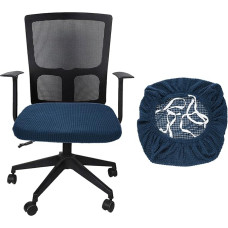 sourcing map Biuro kėdės dangtis, elastingas minkštas tinklelio tekstūros pasukamas kėdės dangtis skalbiamas rašomasis stalas Kompiuterio sėdynės dangtelis, skirtas biurui L (45-48 cm), tamsiai mėlyna