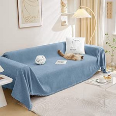 MEETSKY Didelių gabaritų kėdės sofos užvalkalas Plaunamas sofos baldų dangtelis storas minkštas audinys minkštas metimas vaikams šunims augintiniams 71 x 102 colių, mėlyna