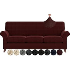 ZNSAYOTX Pack of 4 Sofa apima gyvenamasis kambarys, neslystančios Stretch Sofa apima 3 pagalvėlės, sofa, naminiai gyvūnai, šuo Sofa Slipcover, skalbimo mašina, baldų apsauga (vyno raudona, Sofa)