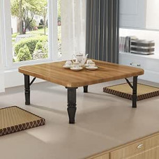 Japoniškas kvadratinis sulankstomas kavos staliukas Kompaktiškas darbo valgomasis stalas kambariui Raudonai ruda 70x30cm Universalus mažas rašomasis stalas gyvenamajam kambariui įlankos langas