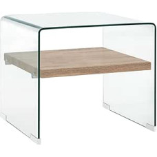 vidaXL Coffee Table, Side Table, Living Room Table, Sofa Table, Living Room, Home, Light, 50 x 50 x 45 cm, Tempered Glass