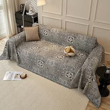 Didelės sofos paklodės su bohemiškais elementais, skirtos 1/2/3/4 sėdimoms vietoms, sofų paklodės, minkštoms sofoms, karališko dydžio sofos paklodės (Dunkelgrau, 180x150cm)