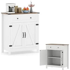 KOMFOTTEU Virtuvinė spintelė su 1 stalčiumi, bufetas su 2 durimis, bufetinė spintelė su reguliuojama lentyna, 3 lygiai, valgomojo, svetainės baldai, 80 x 40 x 92 cm
