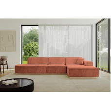 ALTDECOR IREA-L2-318 x 165 x 81 cm kampinė L formos kampinė sofa lova Kampinė sofa Kampinė sofa Gyvenamasis kraštovaizdis Aprikoso spalvos sofa