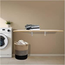 Valgomasis stalas, Sieninis sulankstomas stalas, Mažas sulankstomas virtuvės stalas, Erdvę taupantis sieninis stalas, Sulankstomas sieninis stalas, Sieninis sulankstomas stalas skalbykloje, Plaukiojantis sieninis stalas (mediena, 100 x 30 cm)