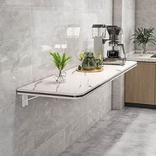 Schwebender Wandschreibtisch, platzsparender, an der Wand montierter Klapptisch für kleine Räume, herunterklappbarer Wäscheschreibtisch aus Holz, Home-Office-Computerarbeitsplatz für Küche u