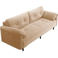 Modernes minimalistisches Sofa, Ledersofa, kleines Zweisitzer-Sofa fürs Wohnzimmer, kastanienbraunes im Mid-Century-Modern-Stil(D,170cm)