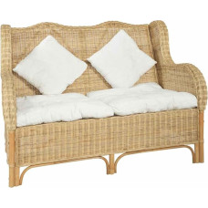vidaXL 2 sėdimų vietų sofa 2 sėdimų vietų poilsio sofa rotango sofa sėdimoji dalis Baldų dizainas Sofa kėdė Svetainės sofa Natūralus rotango linas 120 x 84 x 90,5 cm
