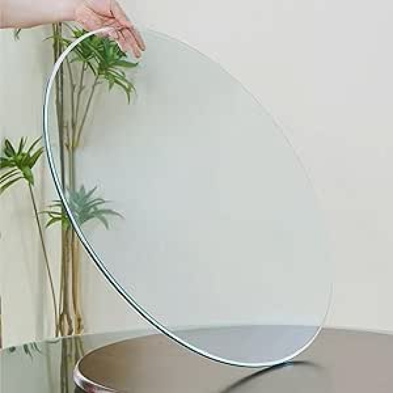 Runde Tischplatte aus gehärtetem Glas, 7 mm dick, Ø 45, 55, 65, 75, 85, 100 cm, rutschfeste Unterlage, polierte Kanten, Tischschutz für runde Glasoberflächen, Tischschutz