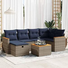 Garten-Sofagarnitur mit Stauraum & Fußhocker - PE-Rattan, 55x53x34 cm, für Terrasse und Innenhof Modelis3325925