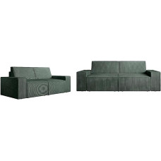 Vente-unique Sofa 3-vietė ir 2-vietė - Laidas - Žalia - Amelia