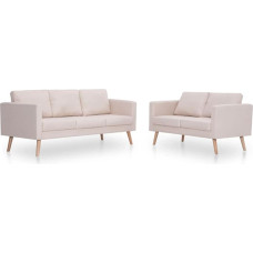 2 dalių sofos komplektas, sofa-lova, sofa-lova, svetainės sofa, svetainės sofos komplektas, medžiaginė sofa, minkšta sofa, minkšta sofa, kreminė balta