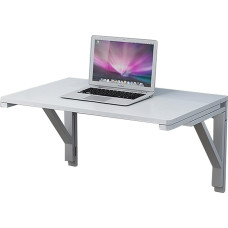Wandmontierter Massivholz-Klapptisch, multifunkcinis Lernbuch-Schreibtisch mit schwebendem Regal, kompakter Computertisch für kleine Räume, Weiß