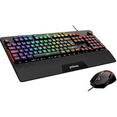 Primux Gaming GT-560 Keyboard and Mouse | Programmable Multimedia Keys with Anti-Ghosting Technology | Mouse with Eight Buttons and Sensitivity Adjustable up to 10,000 DPI |