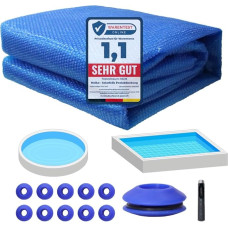 Melko Solar Film Pool 549 x 274 cm Pool Cover for Efficient Heat Retention Solar Tarpaulin Eyelets Solar Cover Blue PVC Heat Tarpaulin for Swimming Pools