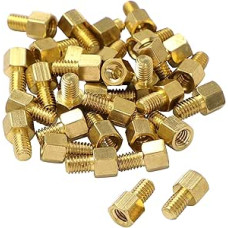 30pcs M4 x 5 mm + 6 mm vyriškojo ir moteriškojo sriegio šešiakampių sriegių atraminė tarpinė žalvario tarpinė atraminė tarpinė šešiakampė tarpinė atraminė tarpinė atraminiai varžtai veržlės PC PCB motininei plokštei