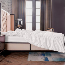 THXSILK Silk Duvet Cover, Silk Comforter Cover, Silk Bedding, 100% 19 Momme Top Grade Mulberry Silk Bed Linen - White 135 x 200 cm
