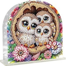 DCIDBEI Deimantinio paveikslo servetėlių laikiklis Servetėlių laikiklis Laisvai pastatomas staltiesės dozatorius Servetėlės rėmo servetėlių laikiklis Deimantinio paveikslo servetėlių dozatorius Servetėlių stovas pelėda