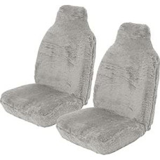 Avies kailio dirbtinio kailio automobilių sėdynių dangteliai Grey Universalūs priekinių sėdynių dangteliai tinka daugumai automobilių - 1 pora