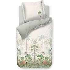 Pip Studio Panoramico Patalynė kreminė Medžiai Paparčiai Rytų ornamentai Žalios gėlės Vaisiai Namai Rainforest Dydis: 135 cm x 200 cm