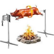 VEVOR Suckling Pig Grill Lamb Grill Skewer Roast Grill 1422.4mm Rotisserie Grill AC 220-240V, 8 pakopų elektrinis rotacinės kepsninės rinkinys su 60 kg apkrovos talpa, 38 W variklio kepsninės rinkinys vakarėliams