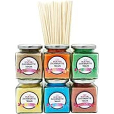 Cukraus cukraus vata 6 x 175 g stiklinėje, skirta saldainių siūlų mašinai, įskaitant 50 cukraus vatos lazdelių Spalvotas aukščiausios kokybės aromatinis cukrus