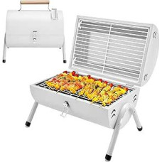 BBQ grilis Nešiojamasis medžio anglių grilis Sulankstomas stovyklavimo grilis Dvipusis rūkymo grilis lauko ir sodo kepsninei Lauko stovyklavietė Žygiai pėsčiomis Piknikas Baltas